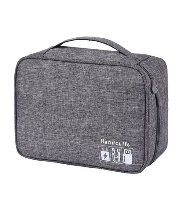 Grey Handcuffs Electronics Accessories Travel Organizer Bag for Gadgets