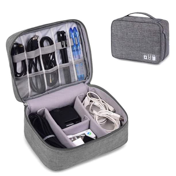 Grey Handcuffs Electronics Accessories Travel Organizer Bag for Gadgets