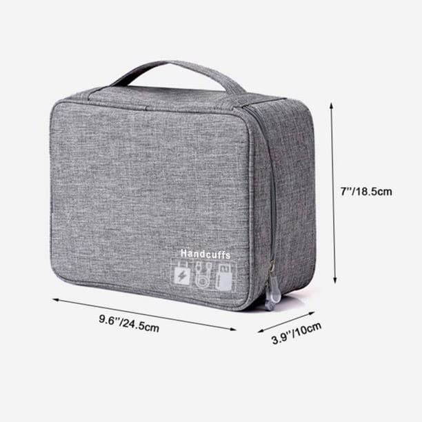 Grey Handcuffs Electronics Accessories Travel Organizer Bag for Gadgets