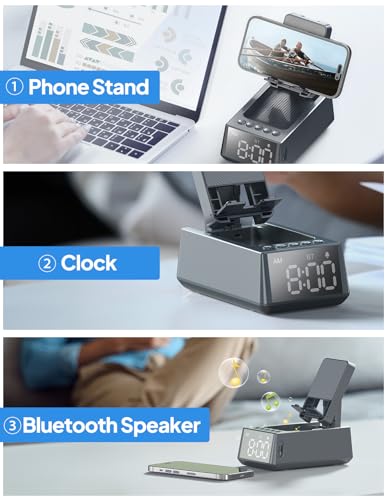 Bluetooth Speaker with Phone Stand, Alarm Clock- Multifunctional