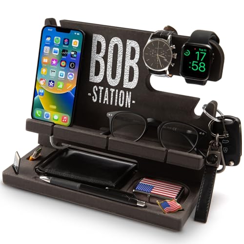 Personalized Wood Docking Station for Gadgets and Essentials