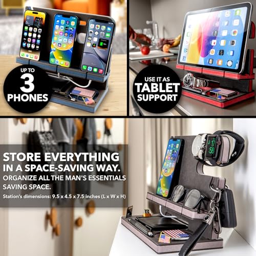 Personalized Wood Docking Station for Gadgets and Essentials