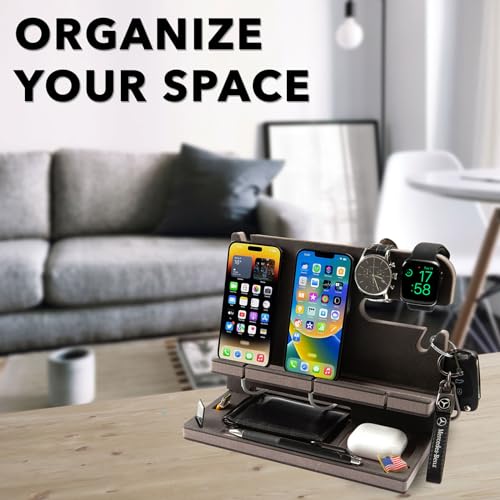 Personalized Wood Docking Station for Gadgets and Essentials