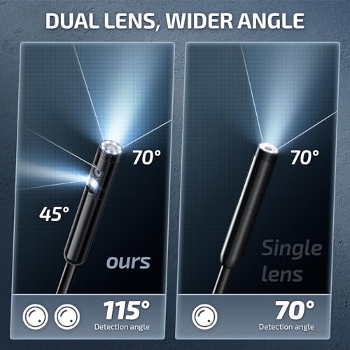 Dual-Lens Endoscope Camera with Light & 1920P Resolution