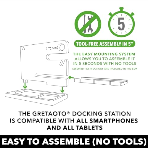 Wood Docking Station for Cell Phone, Tablet, Wallet