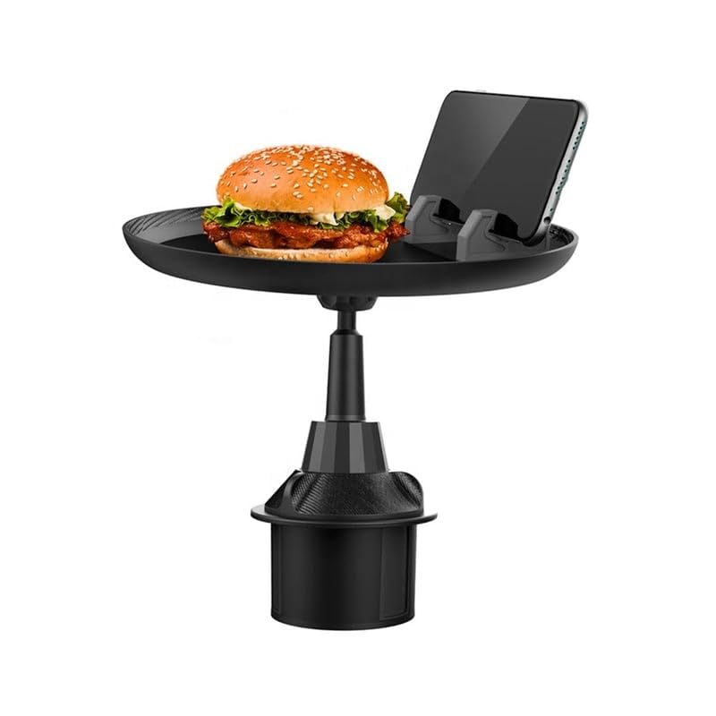 Swivel Car Cup Holder Tray with Phone Slot