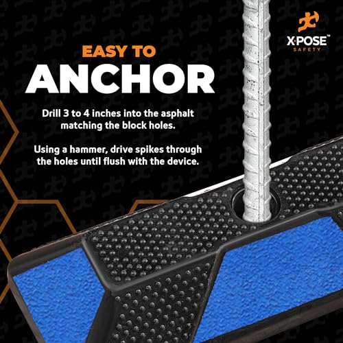 72" Heavy Duty Rubber Car Parking Stopper with Blue Reflective Strips