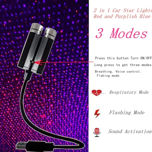 USB Star Night Light Projector with Sound Activation