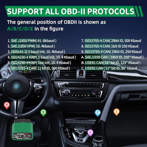 vLinker FD BT3.0 Bluetooth OBD2 Scanner Diagnostic Tool