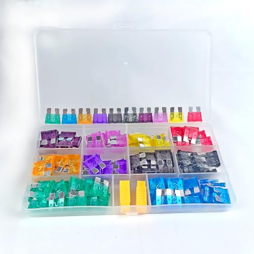 Kanvieus 120PCS - Auto Fuse Assortment Kit, Standard Auto Car Truck Blade Fuses - Micro Blade Replacement Fuses for Cars/Trucks/RV/Motorcycles/Boat + 2 Fuse Puller