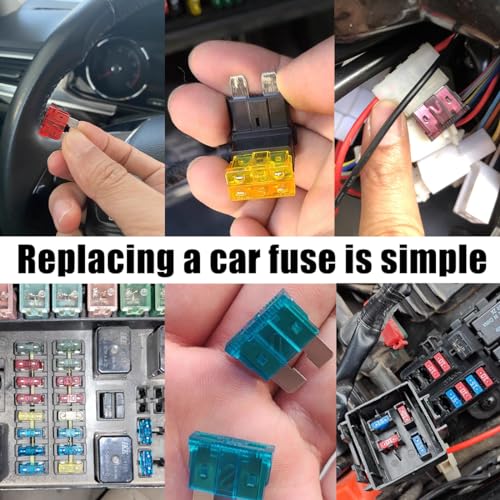 Kanvieus 120PCS - Auto Fuse Assortment Kit, Standard Auto Car Truck Blade Fuses - Micro Blade Replacement Fuses for Cars/Trucks/RV/Motorcycles/Boat + 2 Fuse Puller