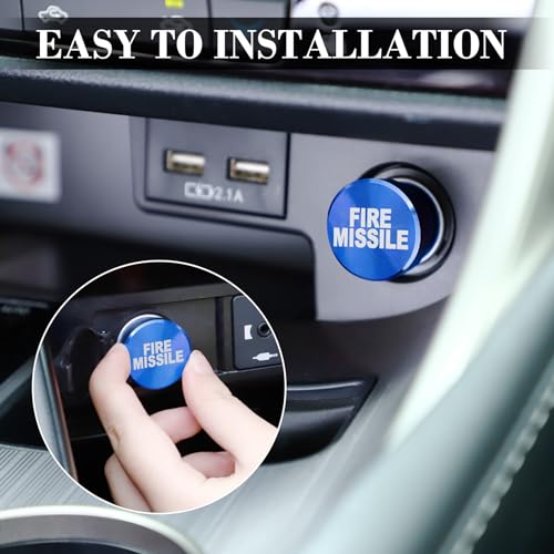 UYYE Cigarette Lighter Plug Billet Aluminum Dustproof Plug, American Flag Button, Car Interior Accessories Fits Most Vehicles and Boats with Standard 12 Volt Power Source, (Red+Black)-F+Blue