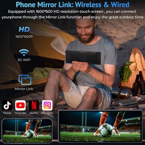 CarPlay Screen for Car Compatible with Apple Carplay & Android Auto,9.3" Portable Wireless Carplay Touchscreen with Phone Mirroring/Auto Brightness Adjust/Voice Control/Navigation/Bluetooth Car Stereo