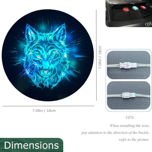 Higher Brightness Dynamic Car Stickers than LED Car Sign - Fit for Wolf Lovers Who Like LED Window Lights - Higher Definition than LED Decals - Windshield Decals Cool Tech Gadget(Wolf’s Radiance, M)