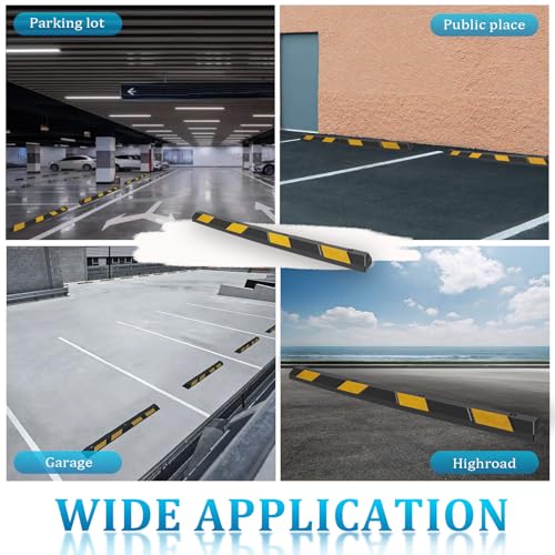 Generic Rubber Parking Curb 72” for Garage, Heavy Duty Car Parking Block Stop Stopper Bumpers 6 Ft Long for Vehicles (4)