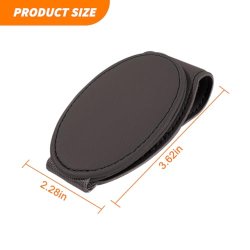 Bittwee Sunglasses Holders for Car Sun Visor, Magnetic Leather Vehicle Eyeglass Hanger Clip, Automotive Eyeglasses Mount for Gadgets Ticket Card for Women Men, Universal for SUV, Truck, RV（Brown）