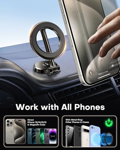 MP-MALL for Mag-Safe Car Mount, Magnetic Hands Free iPhone Car Holder Dashboard for Car Fit for iPhone 15 14 13 12 Pro Max Plus (Black)