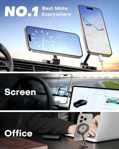MP-MALL for Mag-Safe Car Mount, Magnetic Hands Free iPhone Car Holder Dashboard for Car Fit for iPhone 15 14 13 12 Pro Max Plus (Black)