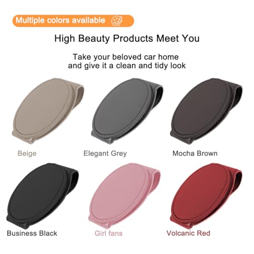 Bittwee Sunglasses Holders for Car Sun Visor, Magnetic Leather Vehicle Eyeglass Hanger Clip, Automotive Eyeglasses Mount for Gadgets Ticket Card for Women Men, Universal for SUV, Truck, RV（Brown）