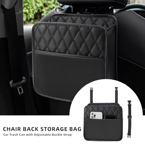 OXTXO Car Trash Can with Adjustable Buckle Strap - Hanging Car Garbage Bin with Foldable and Portable Design, Car Rubbish Container for Car/SUV/Truck/Minivan, Car Seat Back Hanging Bag