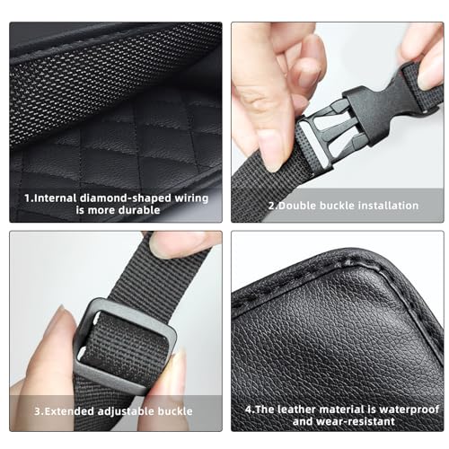 OXTXO Car Trash Can with Adjustable Buckle Strap - Hanging Car Garbage Bin with Foldable and Portable Design, Car Rubbish Container for Car/SUV/Truck/Minivan, Car Seat Back Hanging Bag