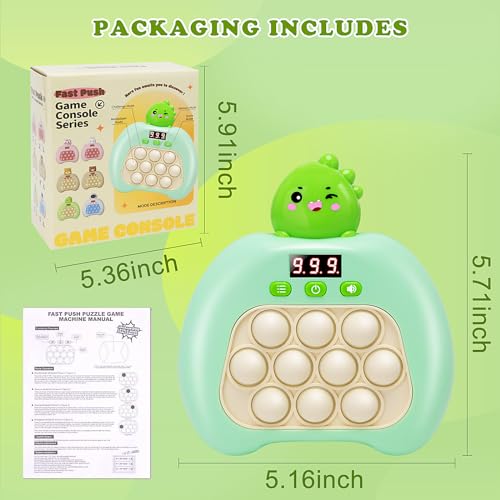 Fast Push Pop It Game Light Up Fidget Toy for Kids Adults, Electric Handheld Game Quick Push Sensory Toys Puzzle Game Machine, Stress Relief Party Favors Birthday Popit Game Gift for Boys Girls