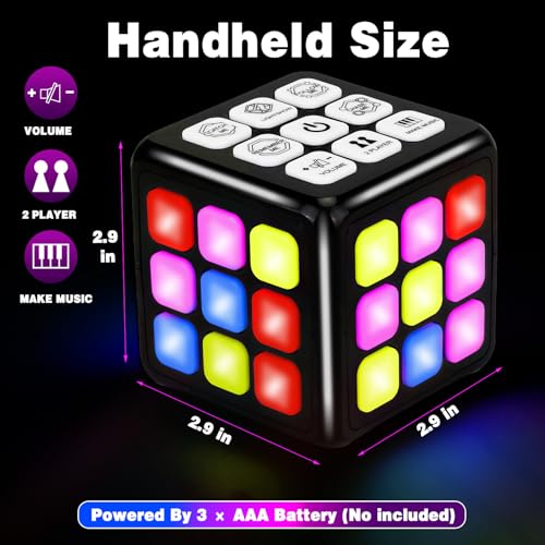 Toys for Kids Age 8-13 Boys Gifts: Fun Brain & Memory Handheld Game Cube for Teens & Adults - Cool Toys STEM Sensory Toy for 6-12+ Year - Birthday Gift for Boy Girls 6 7 8 9 10 11 12 Years Old