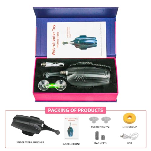 New Spider Web Shooter Toy 2.0 Upgrade,Web Launcher String Shooters,Cool Gadgets Stuff Fun Spider Superhero Role-Play Toys for Men Kids (2.0 Web Shooter)