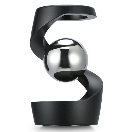Kinetic Optical Illusion Toys, Kinetic Desktop Fidget Spinner Toys, Cool Gadget Desk Toy Fidget Toys Gift for Various Holidays, Kinetic Spinner Ball Relieve Stress Anxiety for Kids and Adults (Black)