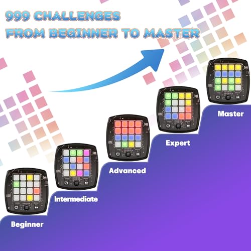 Kids Electronic Cube Game Memory Travel Handheld Bubble It Brain Teaser Fidget Toy for Kids & Teens Ages 8+, Best Boy & Girl Gift Ideas