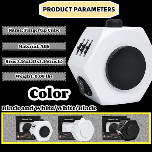 Stress Relief Fingertip Cube Fidget Toys,Fidgets UFO Cube/Relaxing Magic Cube Hand-Held Toys for Adults and Children, Killing Time Cool Fidget Block for ADD/ADHD/ Fidget Gadget UFO Cube Gifts (White)