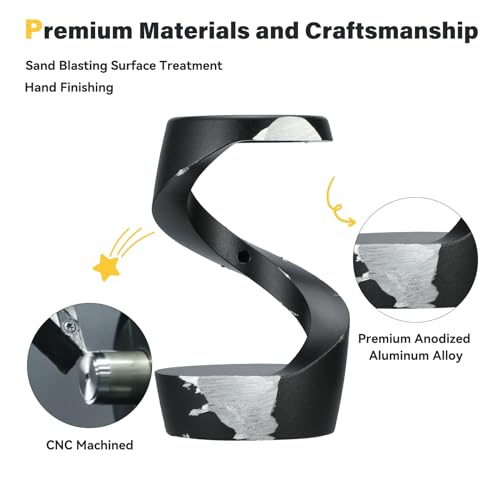 Kinetic Optical Illusion Toys, Kinetic Desktop Fidget Spinner Toys, Cool Gadget Desk Toy Fidget Toys Gift for Various Holidays, Kinetic Spinner Ball Relieve Stress Anxiety for Kids and Adults (Black)