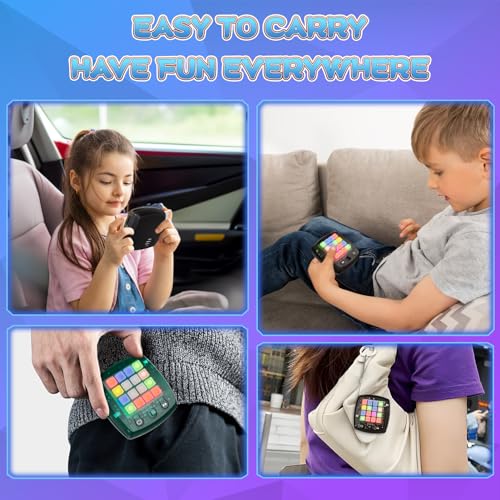 Kids Electronic Cube Game Memory Travel Handheld Bubble It Brain Teaser Fidget Toy for Kids & Teens Ages 8+, Best Boy & Girl Gift Ideas