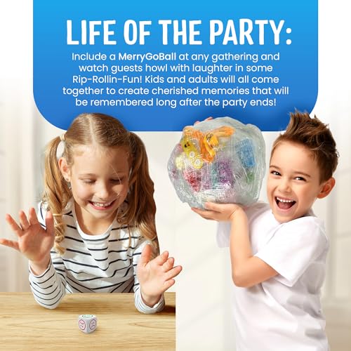 MerryGoBall™ - The Original Prize Ball Party Game for kids, surprise party favors, cool new way to pinata, emoji dice, fun for all, loot bag toys