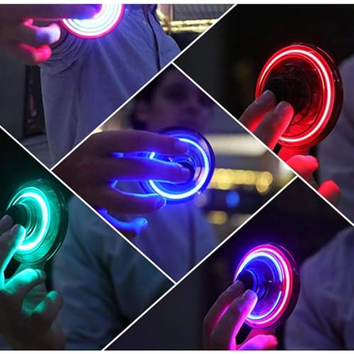 SHIP SMART CM Toys 2024 Hand Operated Mini Drones, Upgraded UFO Magic Flying Orb with LED Lights, Hand Controlled Hover Boomerang Spinner, for Boys Girls Teens 7+, Indoor Outdoor Toys (Red), Small