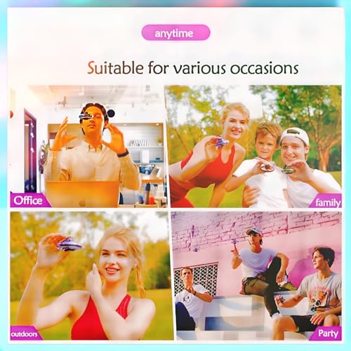 SHIP SMART CM Toys 2024 Hand Operated Mini Drones, Upgraded UFO Magic Flying Orb with LED Lights, Hand Controlled Hover Boomerang Spinner, for Boys Girls Teens 7+, Indoor Outdoor Toys (Red), Small