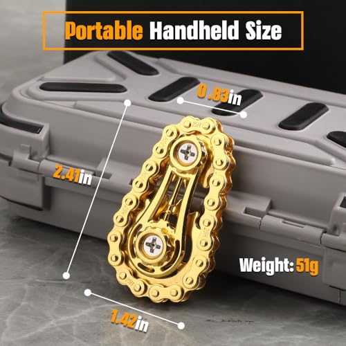 Fidget Chain Gear Toy, Metal Hand Roller Fidget Spinner for Kids Adults, Metal Assemble Sprockets Bike Chain Gears, EDC Novelty Stress Relief Desk Office Birthday Gift for Goodie Bag Fillers