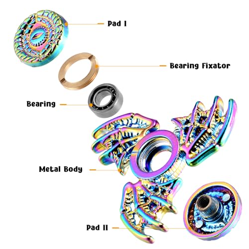 MAYBO SPORTS Solid Metal Fidget Spinner Sensory Novel Fidget Spinner Toy, Valentine's Day Gift Bag Filler Reduces Stress and Relieves Anxiety, Autism Fidget Spinner Party Favorite Killing Time Toy.