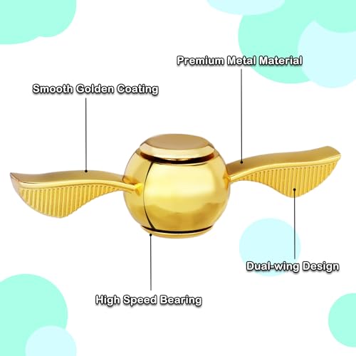 MAYBO SPORTS Fidget Spinner,Golden Metal Anti-Anxiety Stress Relief Reduction Finger Spinners Sensory Toy, Desktop Decoration Gift Bag Filling Gift for Kids Adults