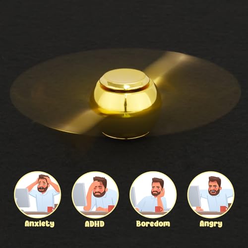 MAYBO SPORTS Fidget Spinner,Golden Metal Anti-Anxiety Stress Relief Reduction Finger Spinners Sensory Toy, Desktop Decoration Gift Bag Filling Gift for Kids Adults
