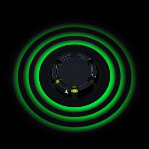 MAYBO SPORTS Metal Fidget Spinner with Luminous Light,Glowing Sensory Hand Toy, Noiseless Desktop Stress Reducer,Anti-Anxiety Reliever for Kids Adults mini Flashlight Silver