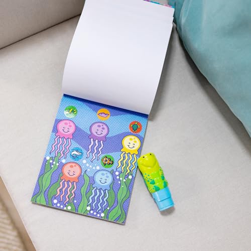 Melissa & Doug Sticker WOW!™ 24-Page Activity Pad and Sticker Stamper, 300 Stickers, Arts and Crafts Fidget Toy Collectible Character – Sea Turtle - FSC Certified