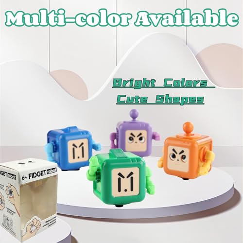 2 Pcs Fidget Stress Relief Robots Fidget Toys,Fidgets Magic Cube Relaxing Robot Hand-Held for Adults and Children, Killing Time Cool Fidget Block for ADD/ADHD/ Fidget Toy Gadget Robot Gifts (BO)