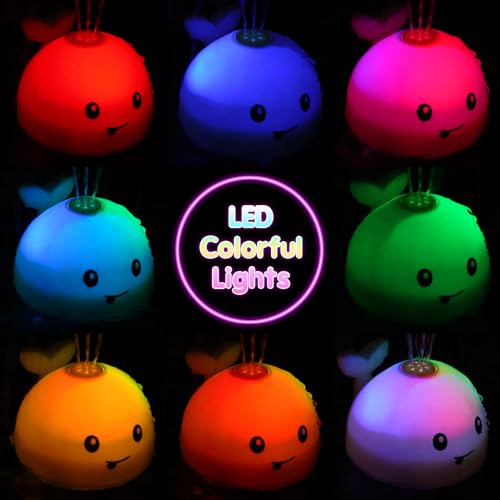 Gigilli Baby Bath Toys, Girls Pool Toys Bath Fountain Water Table Spray Toy 6-12 12-18 Months, Girls Light Up Whale Bath Toy Sprinkler for Toddler 1-3 2-4 Birthday Baby Shower Kid Girl 1 2 3 4 5 Gifts