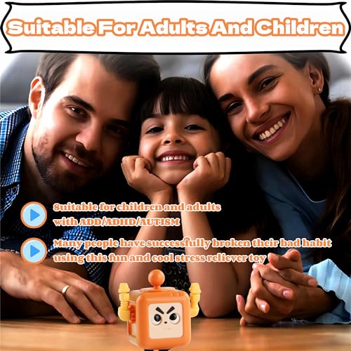 2 Pcs Fidget Stress Relief Robots Fidget Toys,Fidgets Magic Cube Relaxing Robot Hand-Held for Adults and Children, Killing Time Cool Fidget Block for ADD/ADHD/ Fidget Toy Gadget Robot Gifts (BO)