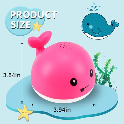 Gigilli Baby Bath Toys, Girls Pool Toys Bath Fountain Water Table Spray Toy 6-12 12-18 Months, Girls Light Up Whale Bath Toy Sprinkler for Toddler 1-3 2-4 Birthday Baby Shower Kid Girl 1 2 3 4 5 Gifts
