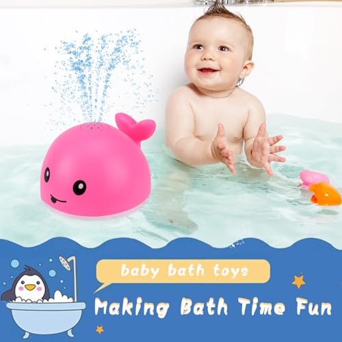 Gigilli Baby Bath Toys, Girls Pool Toys Bath Fountain Water Table Spray Toy 6-12 12-18 Months, Girls Light Up Whale Bath Toy Sprinkler for Toddler 1-3 2-4 Birthday Baby Shower Kid Girl 1 2 3 4 5 Gifts