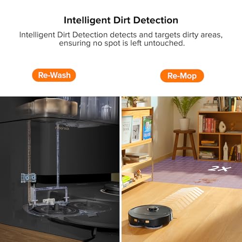 roborock Qrevo Pro Robot Vacuum and Mop with FlexiArm Design Edge Mopping, Dynamic Hot Water Mop Washing and Auto Mop Drying, Intelligent Dirt Detection, 7,000 Pa Suction