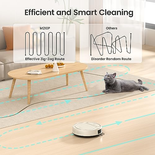 Lefant M210 Pro Robot Vacuum Cleaner, 2200Pa Suction,120 Mins Runtime, APP/Voice/Remote Control, Self-Charging Slim Robotic Vacuum, Ideal for Pet Hair,Low-Pile Carpet, Hard Floor