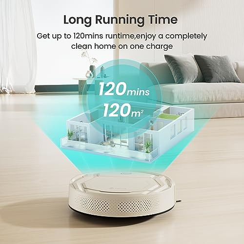 Lefant M210 Pro Robot Vacuum Cleaner, 2200Pa Suction,120 Mins Runtime, APP/Voice/Remote Control, Self-Charging Slim Robotic Vacuum, Ideal for Pet Hair,Low-Pile Carpet, Hard Floor